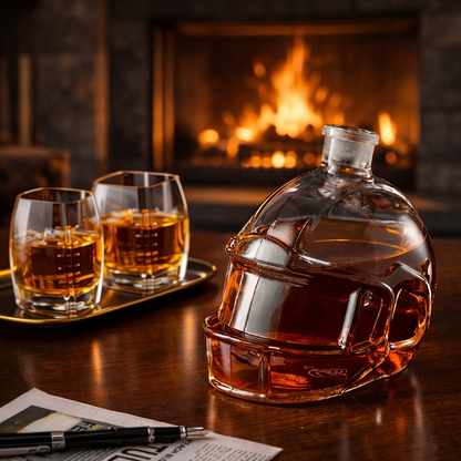 Whiskeyflaske - Rugby Set Utgave med Glass