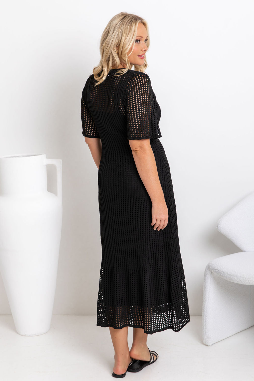 ESSENSIELL - Airlie Heklet Maxi Kjole - Naturlig