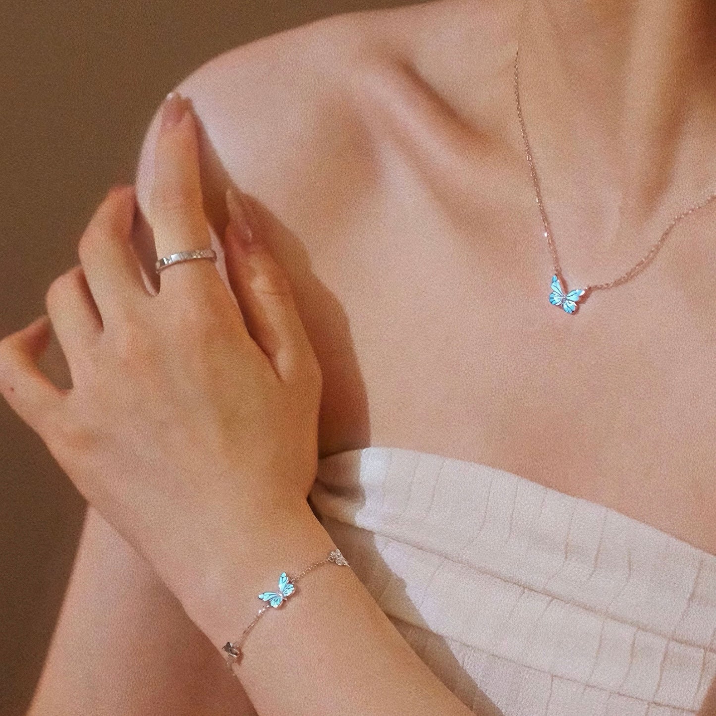 Armbånd Blå Sommerfugl