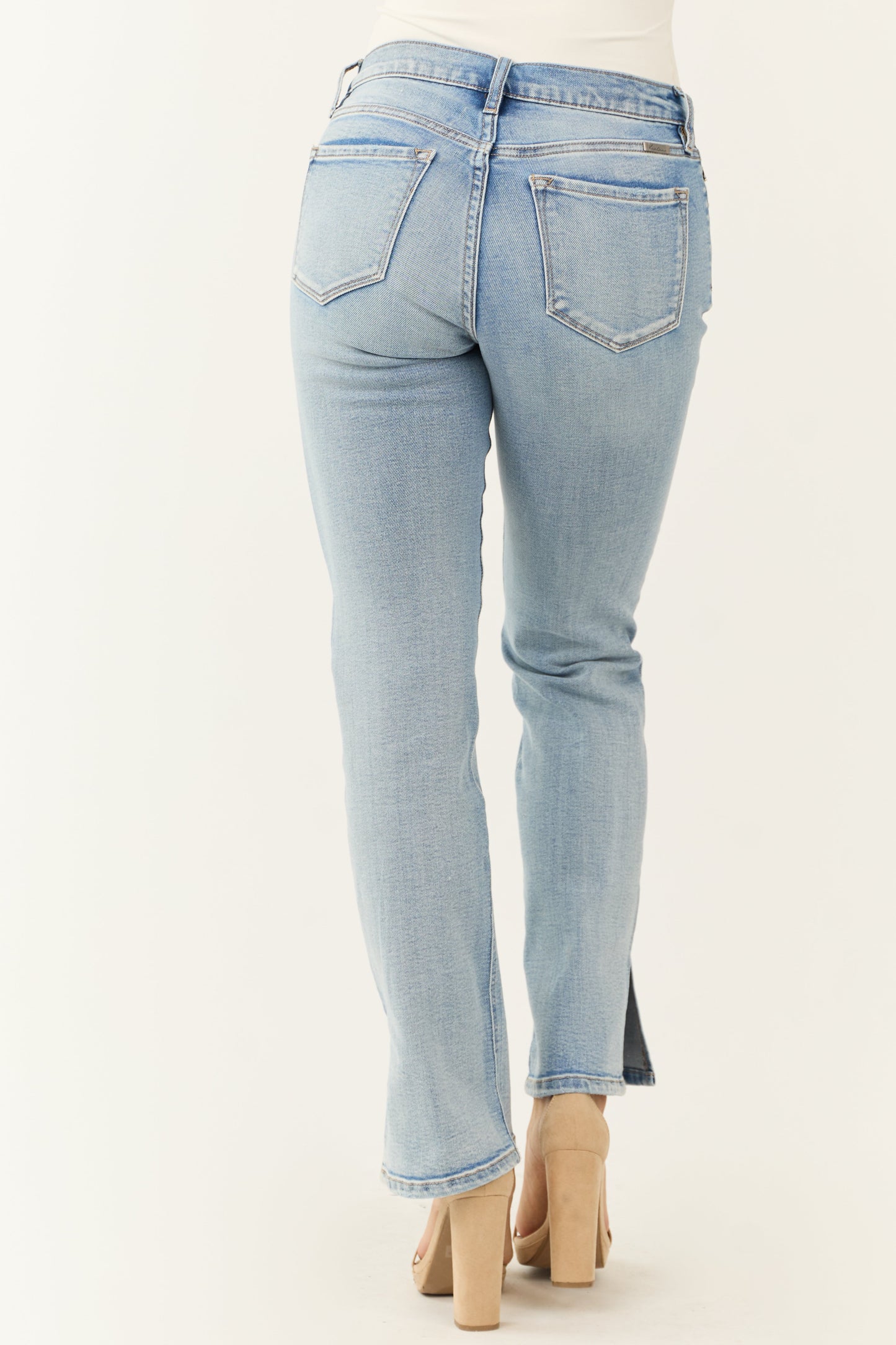 Amelie | Lys Blå Rett-Legg Jeans