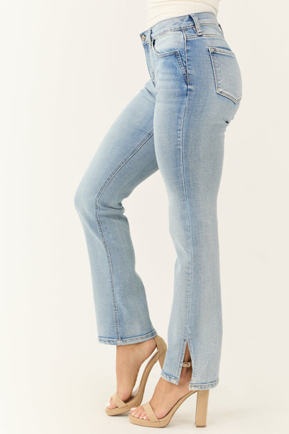 Amelie | Lys Blå Rett-Legg Jeans