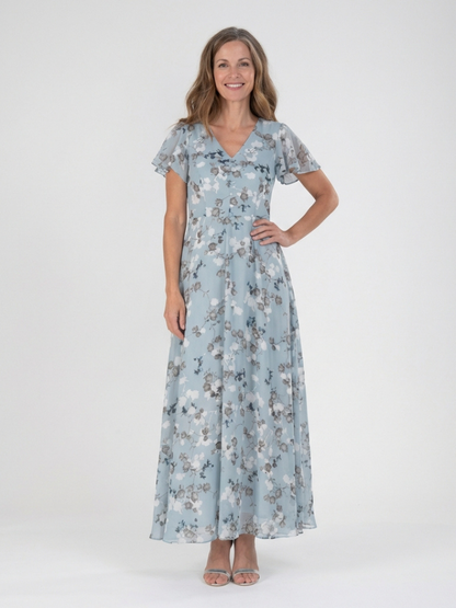 Ismeria | Blomstrete Chiffon Maxi Kjole