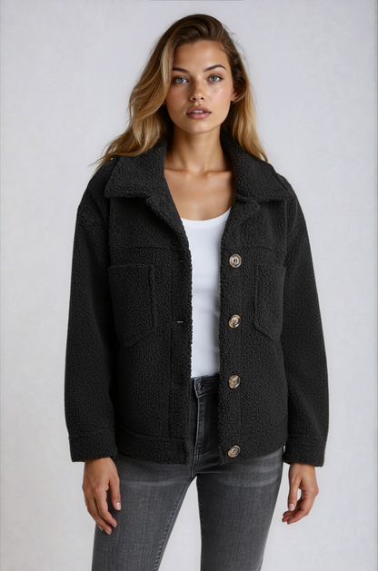 Vespera | Myk Knappe-Front Teddy Jakke