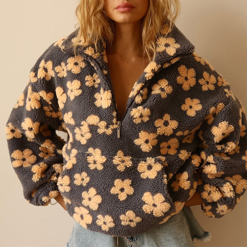 Daisy | Sherpa Boho Blomster Genser