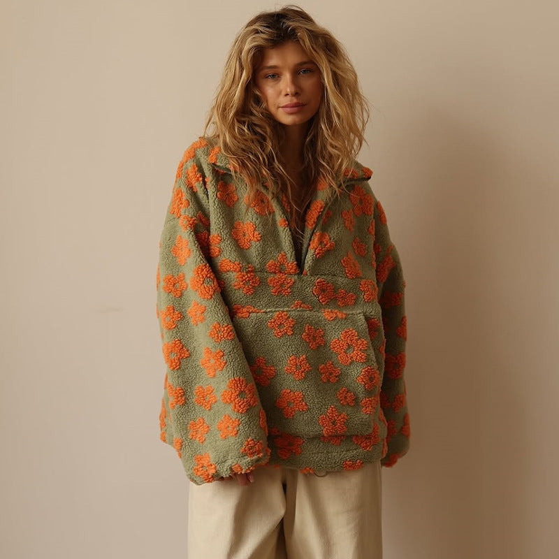 Daisy | Sherpa Boho Blomster Genser
