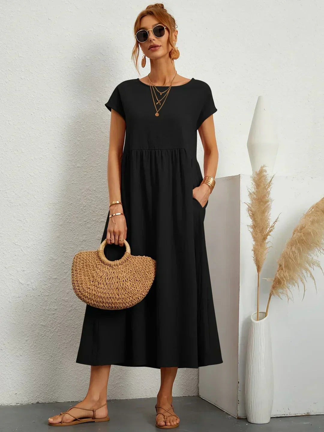 Ursina™ | Flytende Midi Kjole