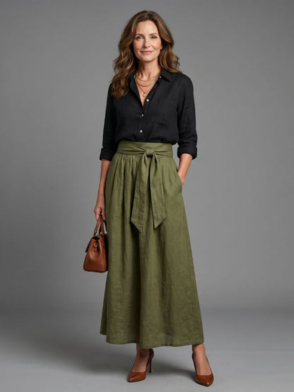 Vera | Bluse & Midi Skjørt Sett