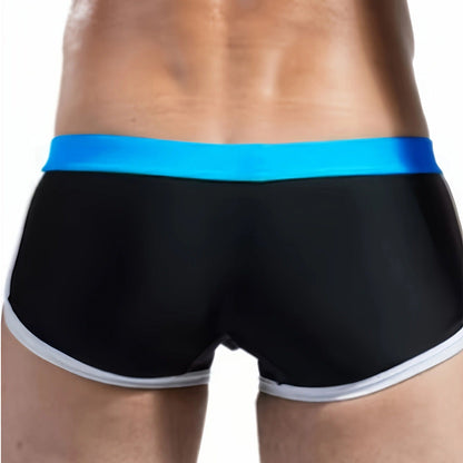 | Svart Badshorts med Havblå Detaljer