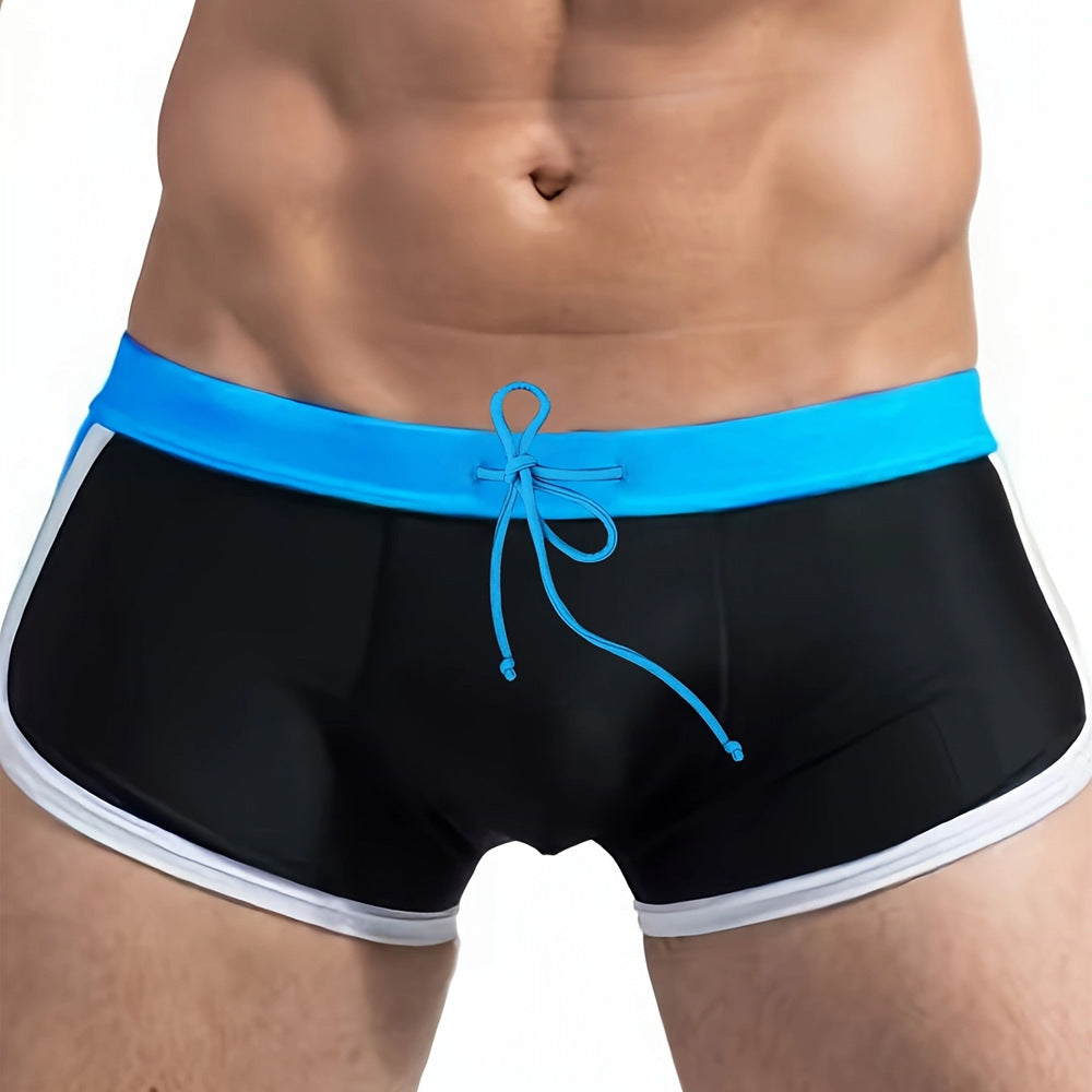 | Svart Badshorts med Havblå Detaljer