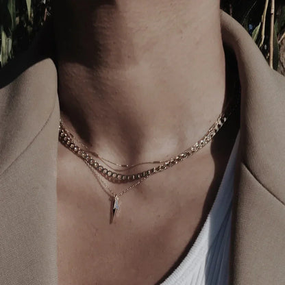 Vintage Flat Link Curb Chain Necklace