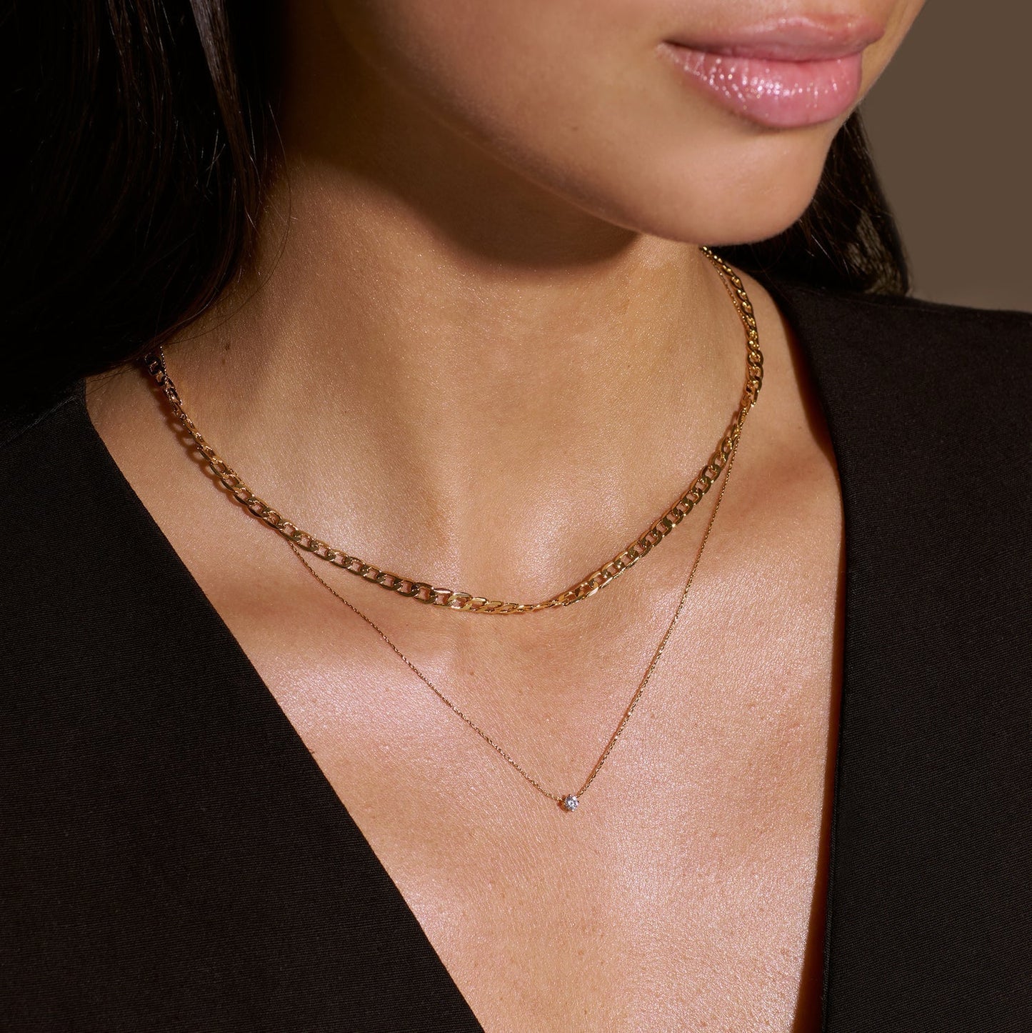 Vintage Flat Link Curb Chain Necklace