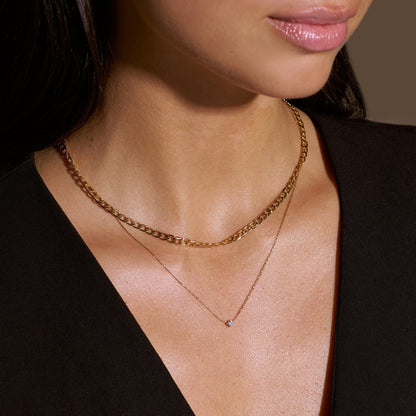 Vintage Flat Link Curb Chain Necklace