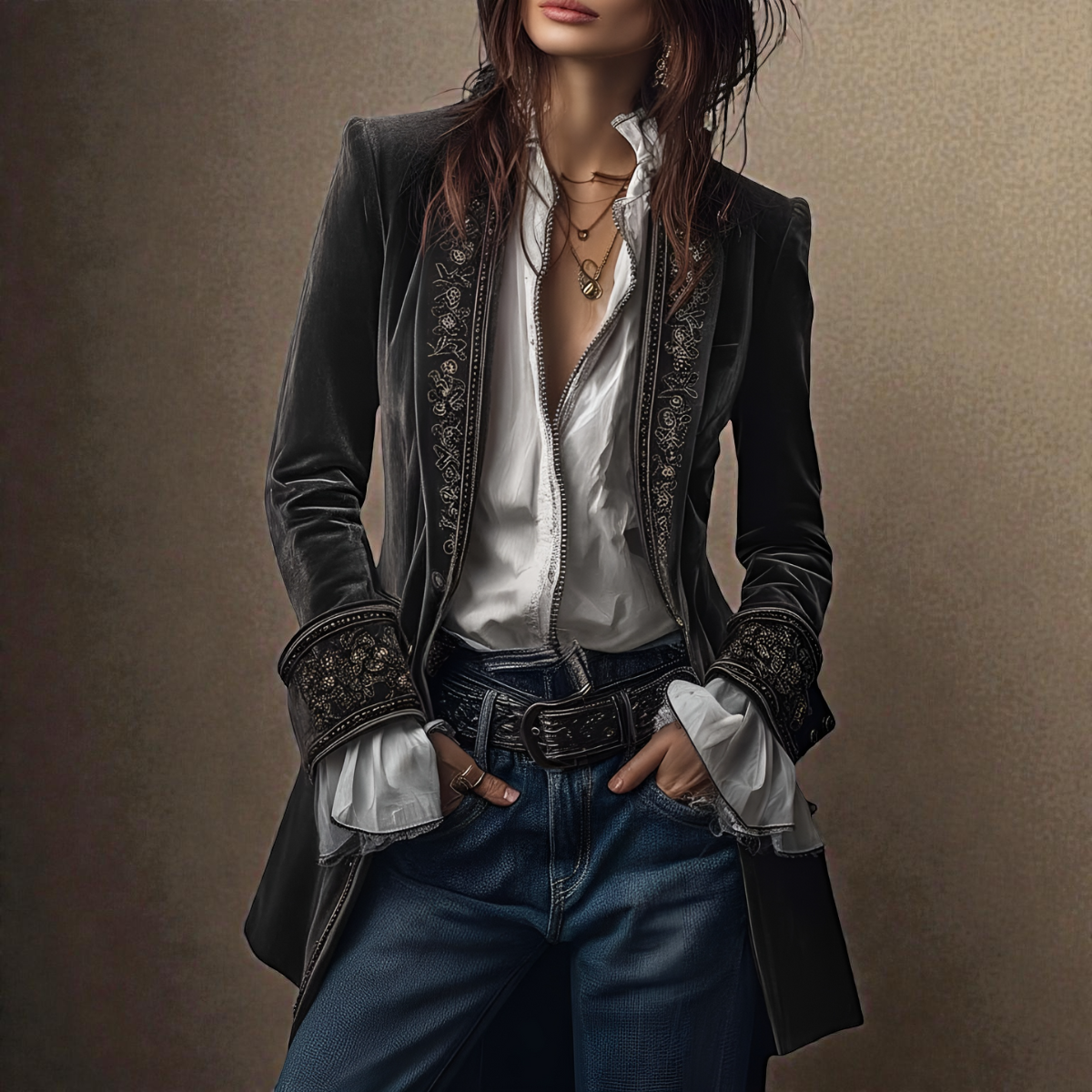 Elise™ | Velvet Statement Blazer