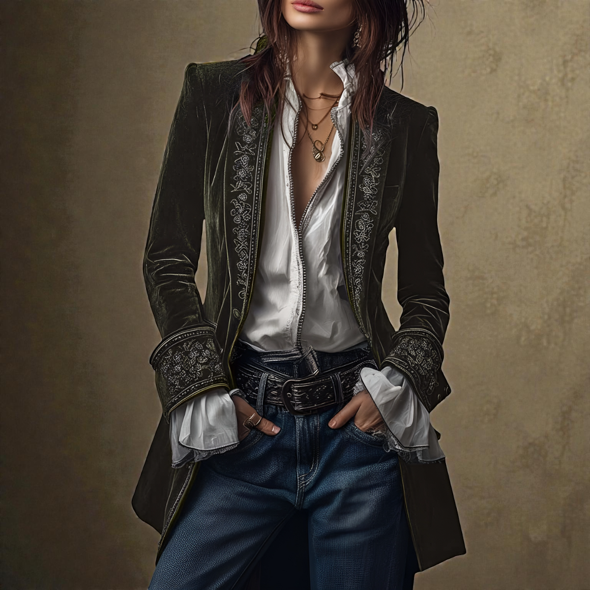 Elise™ | Velvet Statement Blazer