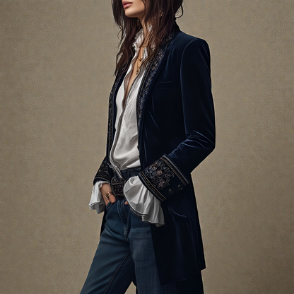 Elise™ | Velvet Statement Blazer