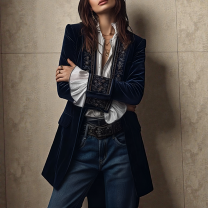 Elise™ | Velvet Statement Blazer
