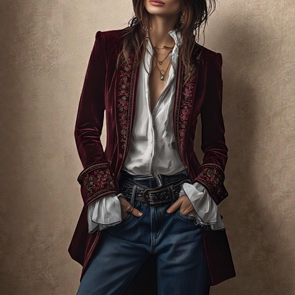 Elise™ | Velvet Statement Blazer