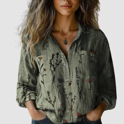 Morena | Vintage Trykt Bluse