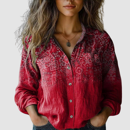 Morena | Vintage Trykt Bluse