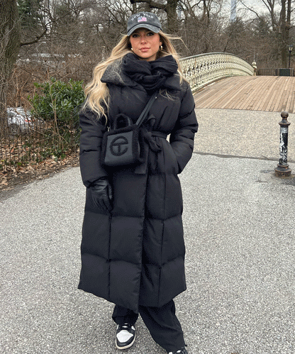Elowen | Lang quilted vinterjakke