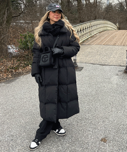 Elowen | Lang quilted vinterjakke