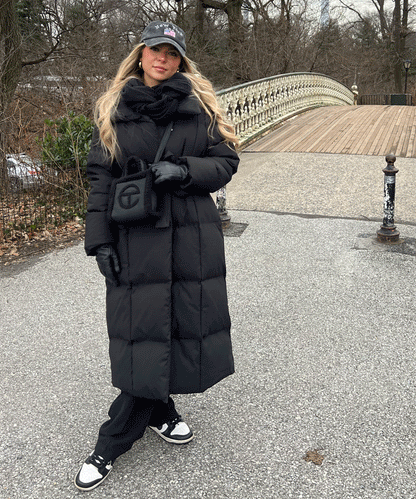 Elowen | Lang quilted vinterjakke