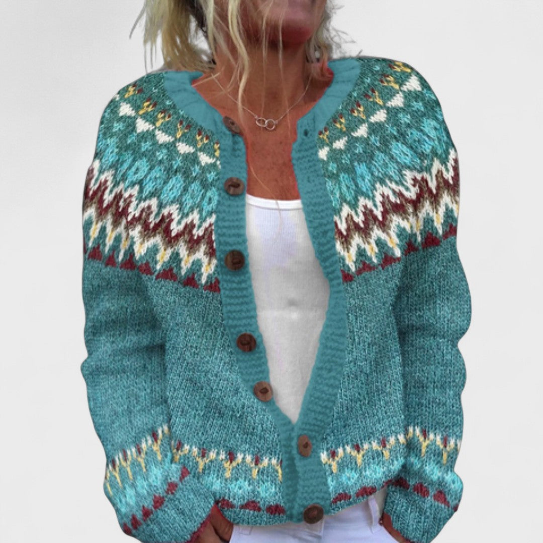 Lianne Rosa Petalo – Chic strikket cardigan med romslig passform