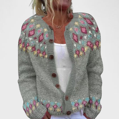 Lianne Azzurro Polvere – Chic strikket cardigan med løs passform