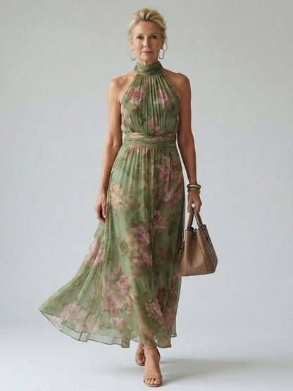 Mirelle | Samlet Halter Midi Kjole
