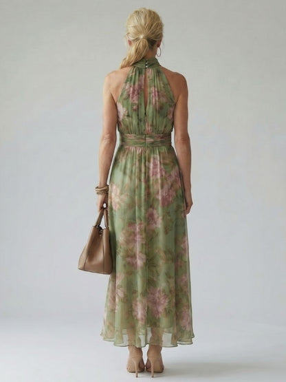 Mirelle | Samlet Halter Midi Kjole