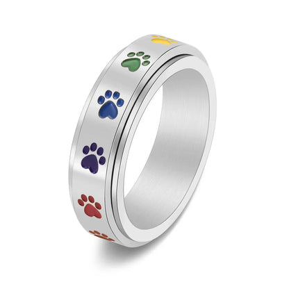 Spinnende Stressreduserende Pote Ring – Regnbuepoter