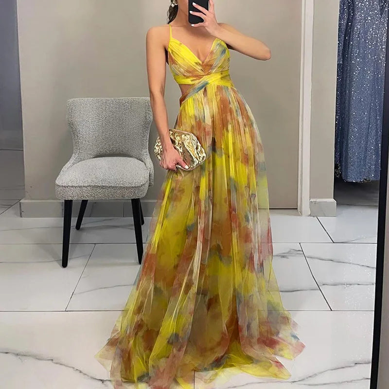 Giselle | Fortryllende Maxi-kjole med Blomsterprint
