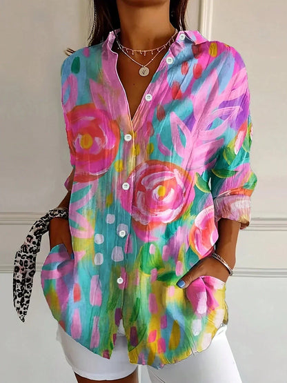 Sadie | Fargerik Mønster Bluse