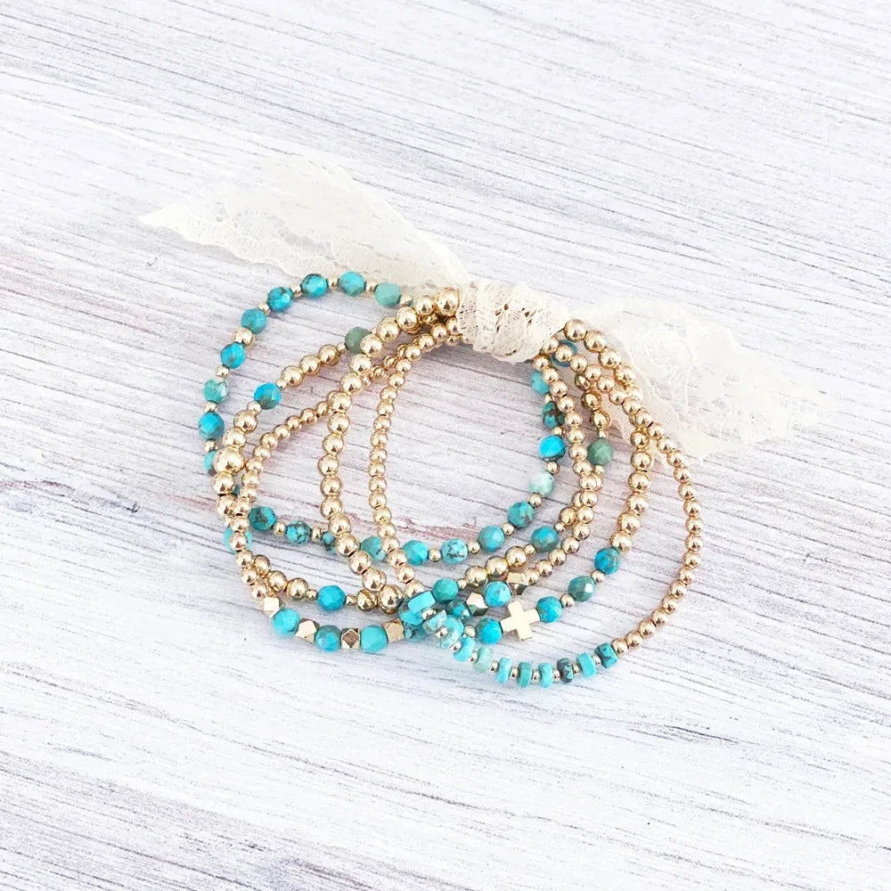 Vintage Perle Kors Armbånd