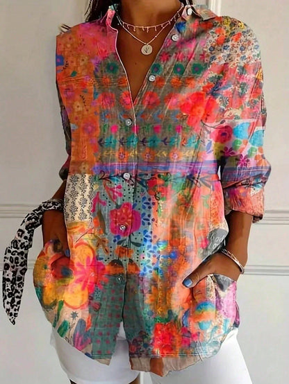 Sadie | Fargerik Mønster Bluse