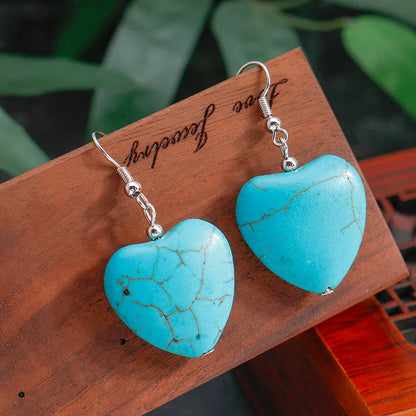 Antikke Turkise Hjerte Dråpe Øredobber