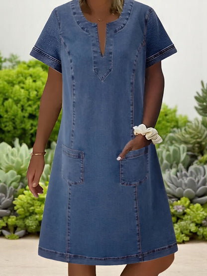 Liz™ | Hverdags Denim Kjole