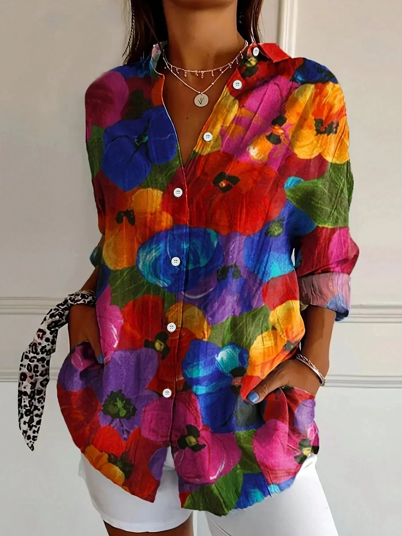 Sadie | Fargerik Mønster Bluse