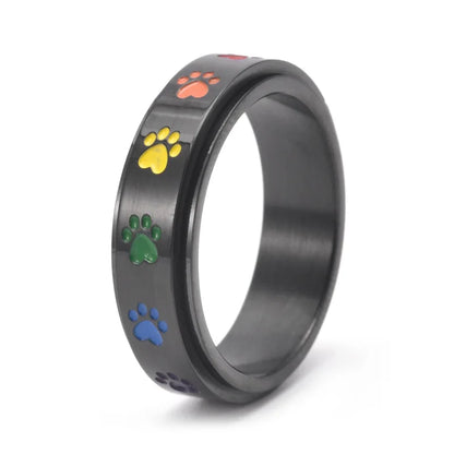 Spinnende Stressreduserende Pote Ring – Regnbuepoter