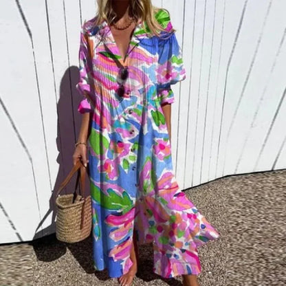 Cassidy™ – Maxi-kjole med boho puffermer