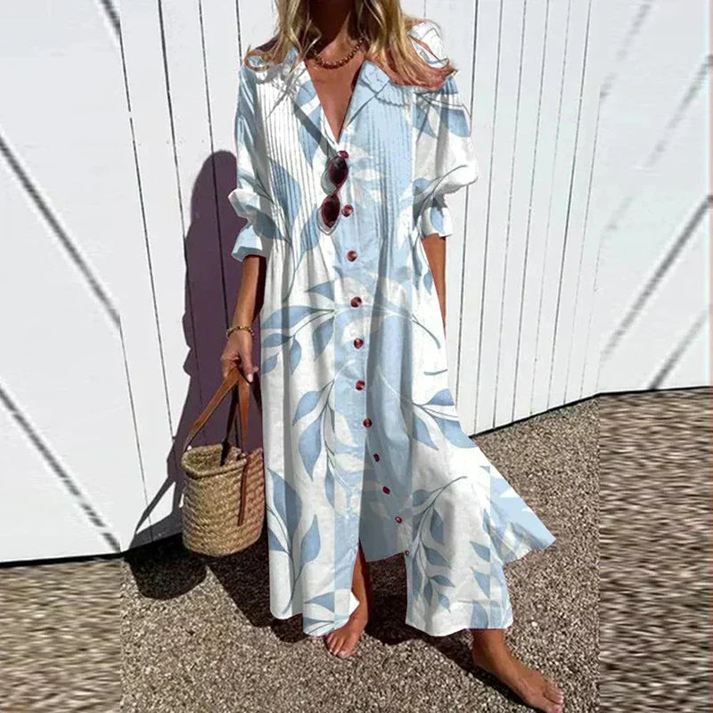 Cassidy™ – Maxi-kjole med boho puffermer