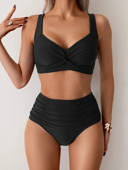 Laluna® | Høyt Midjebikini Sett for Sommer