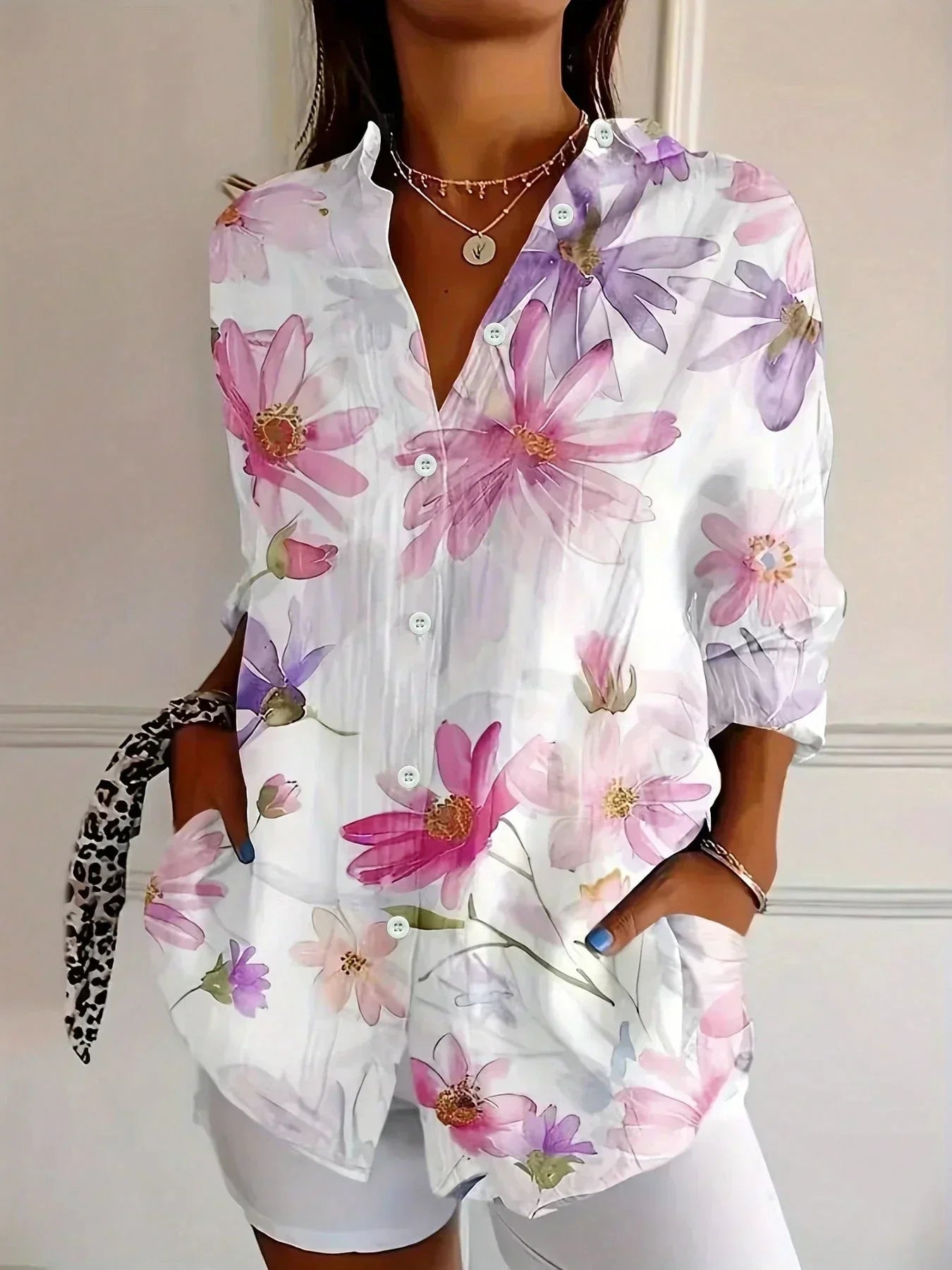 Sadie | Fargerik Mønster Bluse