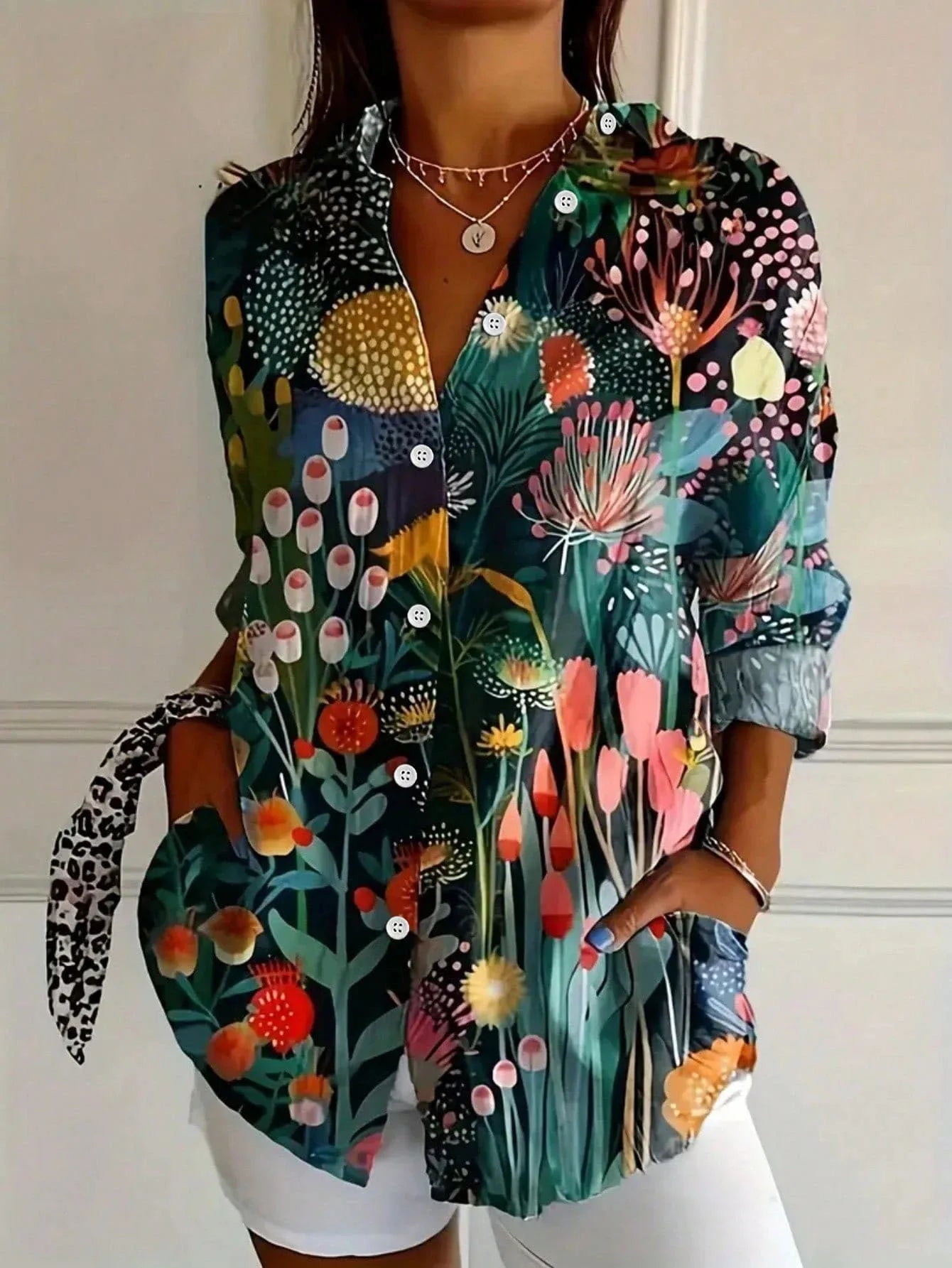 Sadie | Fargerik Mønster Bluse