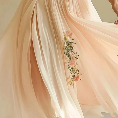 LUMIELLA – ELEGANT HØY MIDJE V-HALS FESTKJOLLE