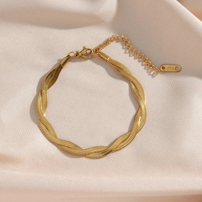 Tidligere Sett med Gullbelagt Halskjede og Armbånd