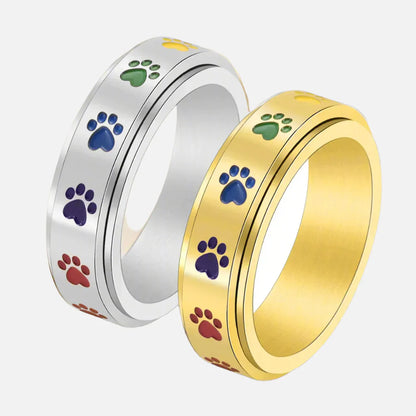 Spinnende Stressreduserende Pote Ring – Regnbuepoter