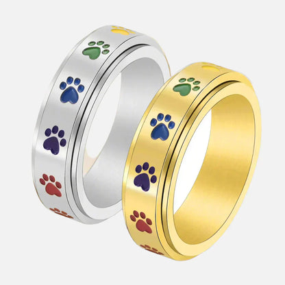 Roterende antistressring med pote-motiv