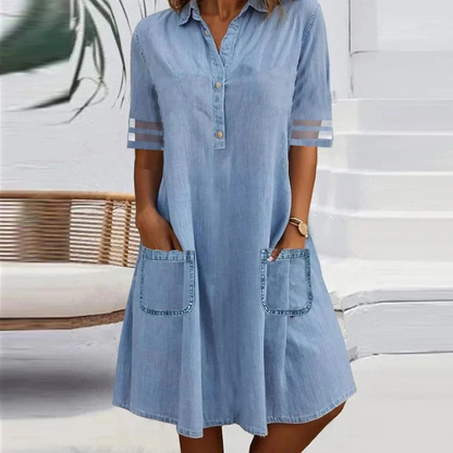 Leilani™ | Chique denim midi-kjole