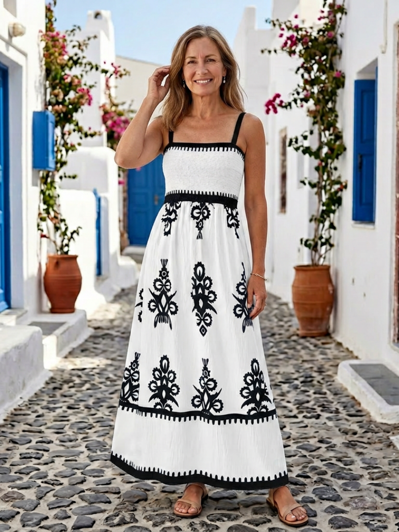Odelina | Uten ermer Smocked Bodice Maxi Kjole